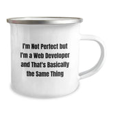 Funny Web Developer Gifts from Friends to Web Developers, I'm Not Perfect Camping Mug for Graduation - Image 2
